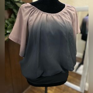 Dressy Blush & Black Colored Blouse (Small)